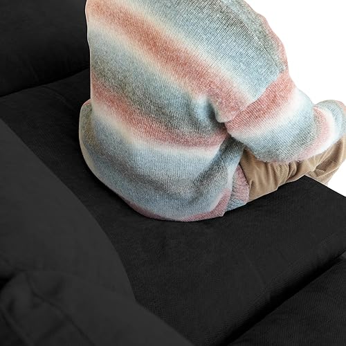 Miniatura 52 de WJShome - Sofá seccional modular en forma de nube para sala de estar, sofá de 160" con relleno de plumón en forma de U con otomano, sofás