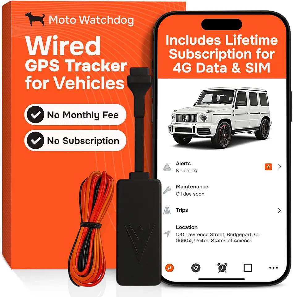 Moto Watchdog Rastreador Gps com Fio Veículos, Sem Assinatura, com Localização Em Tempo Real, Fácil Instalação, Monitoramento de Velocidade, Histórico de Rotas, Geocerca, para Frotas E Famílias, Eua