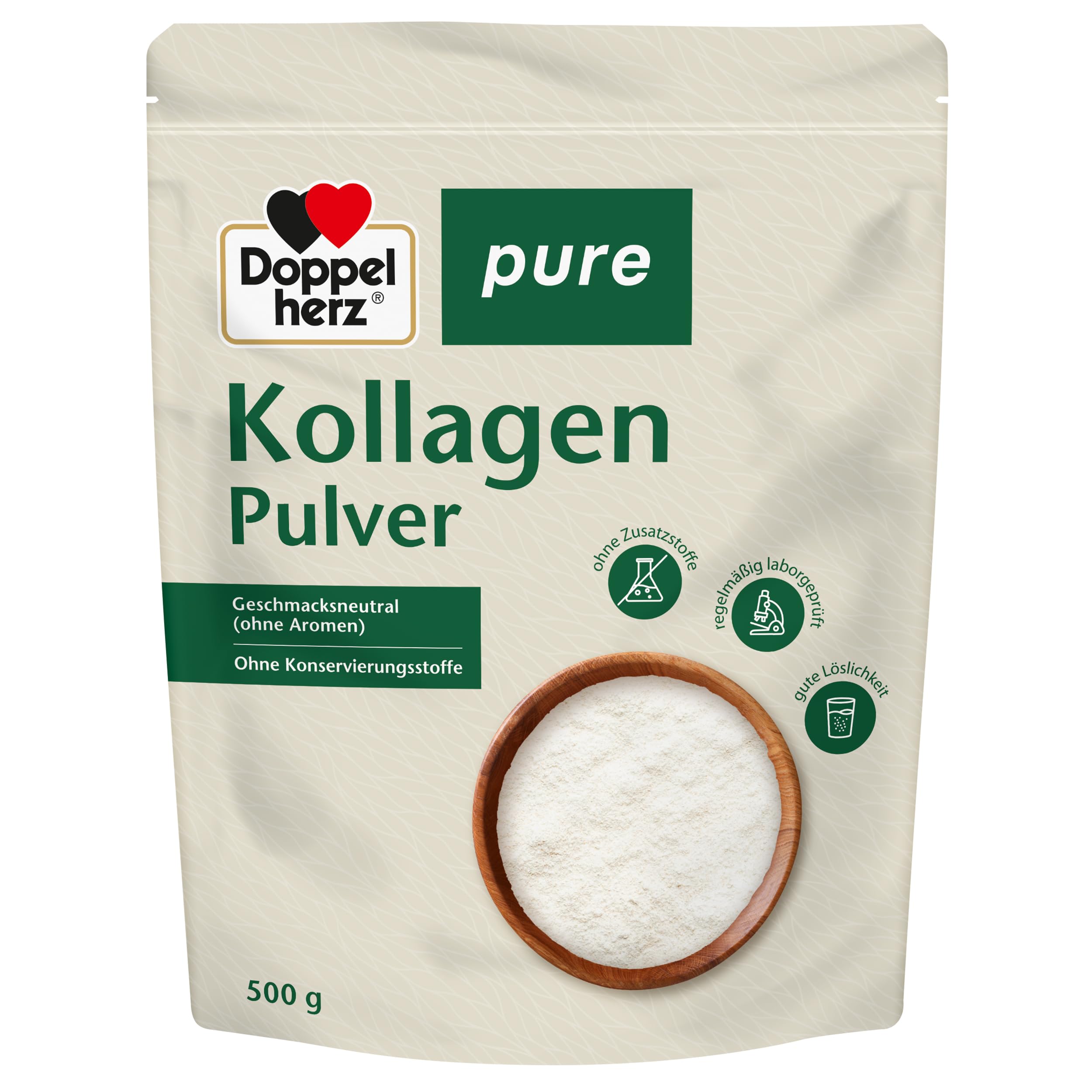 Doppelherz pure Kollagenpulver - geschmacksneutral - leicht löslich - ohne Konservierungsstoffe und Aromen - kontrollierter Rohstoff aus Weidehaltung - 200 g