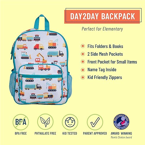 Miniatura 2 de Wildkin Day2Day - Mochila para niños y niñas mide 145 x 1075 x 375 pulgadas mochila para niños tamaño ideal para la escuela y mochilas de viaje