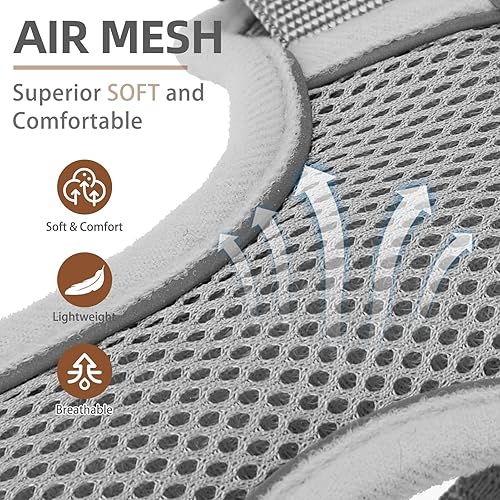 Miniatura 3 de PUPTECK Juego de arnés y correa para perros pequeños, antitirones, malla suave, reflectante por la noche, gris, S