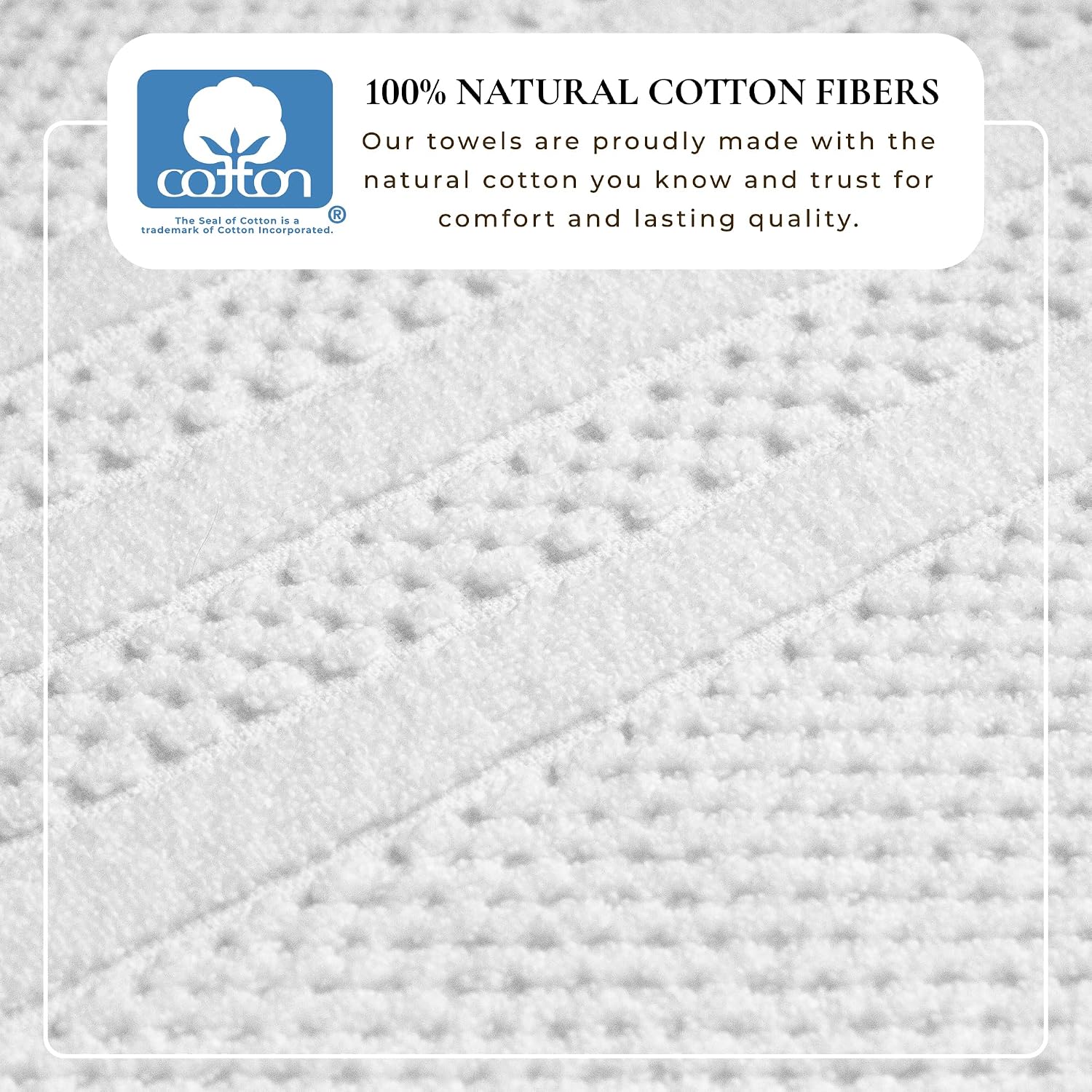 Great Bay Home 100% Cotton 8 Piece Towel Set - Absorbent, Quick-Drying, Checkered Jacquard Bath Towels for Bathroom - Zero-Twist Fibers (White)