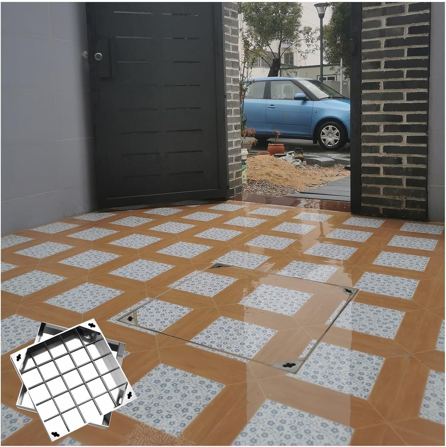 GJMSSMY Invisible Inspection Cover Stainless Steel Design Flush Mount 8cm 50x50cm (19.6x19.6in) - Durable Sleek Weatherproof Access Panel for Seamless Integration