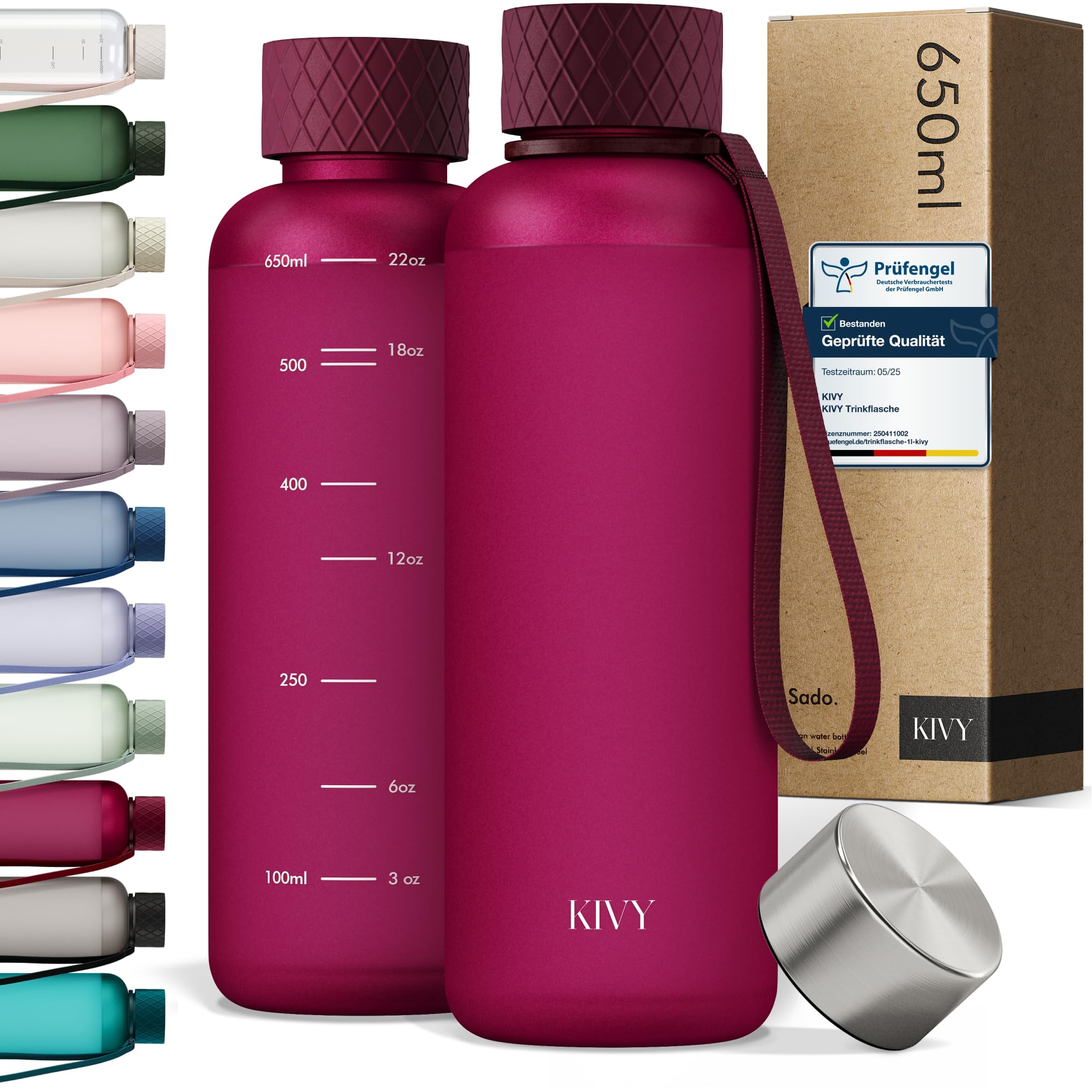 KIVY Tritan-Wasserflasche der 2. Generation