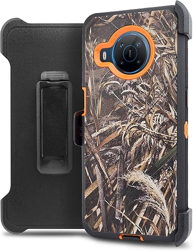 Funda para teléfono Nokia X100 con clip para cinturón con protector de pantalla integrado, función atril a prueba de golpes, resistente funda