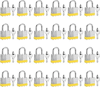 HZSY Keyed Alike Laminated Steel Padlocks, (40mm) Wide, Normal Shackle Padlockï¼ŒPack of 24ï¼Œfor Gym Locker & StorageUnit or More