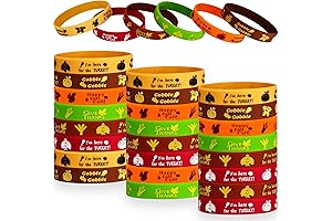 24 Packs Thanksgiving Rubber Bracelets for Festive Goodie Bag Stuffers