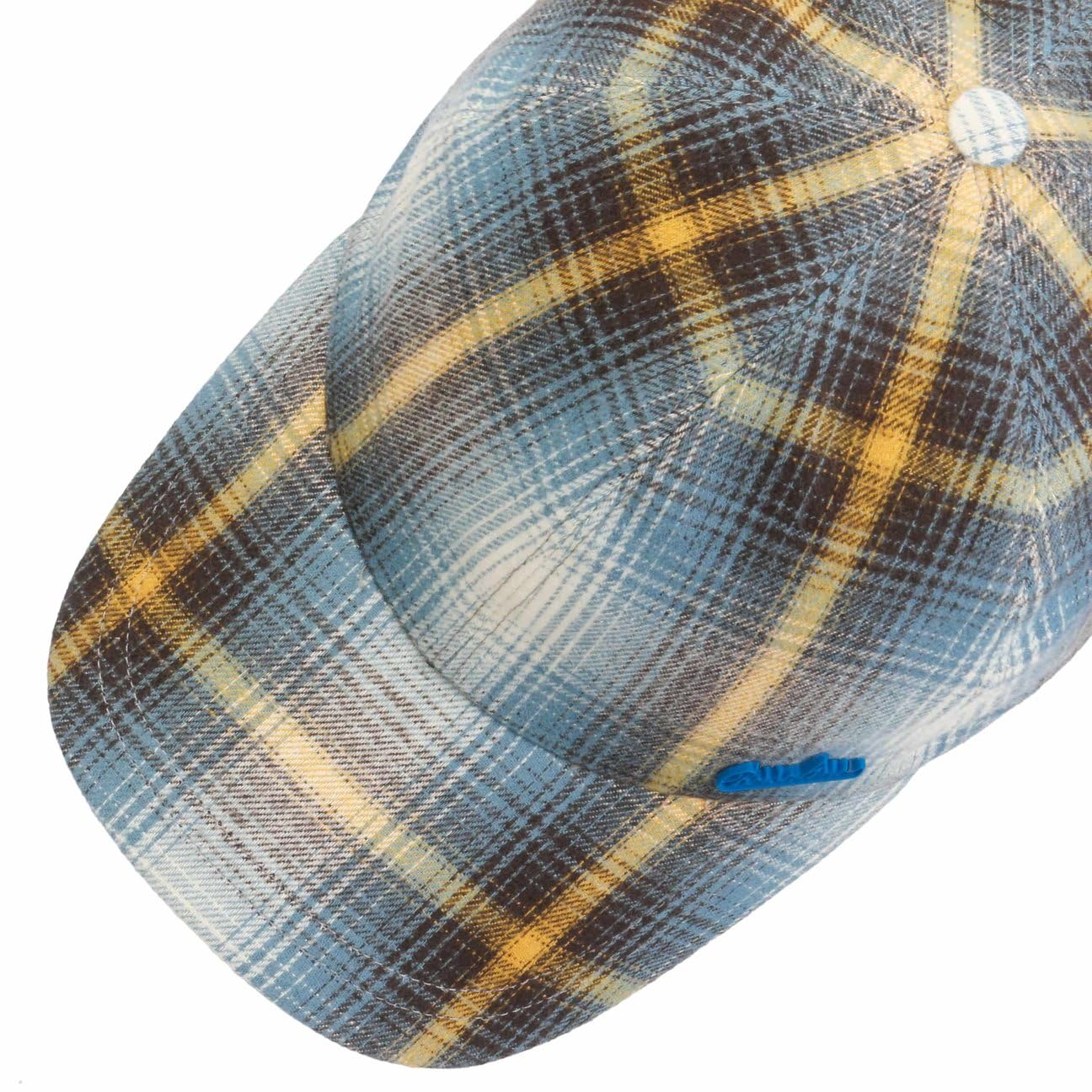 Borsalino Pienza Colour Check Cap Basecap Cappellino da baseball Curved Brim Donna/Uomo - Made in Italy con Ombrello, Chiusura in Primavera-Estate