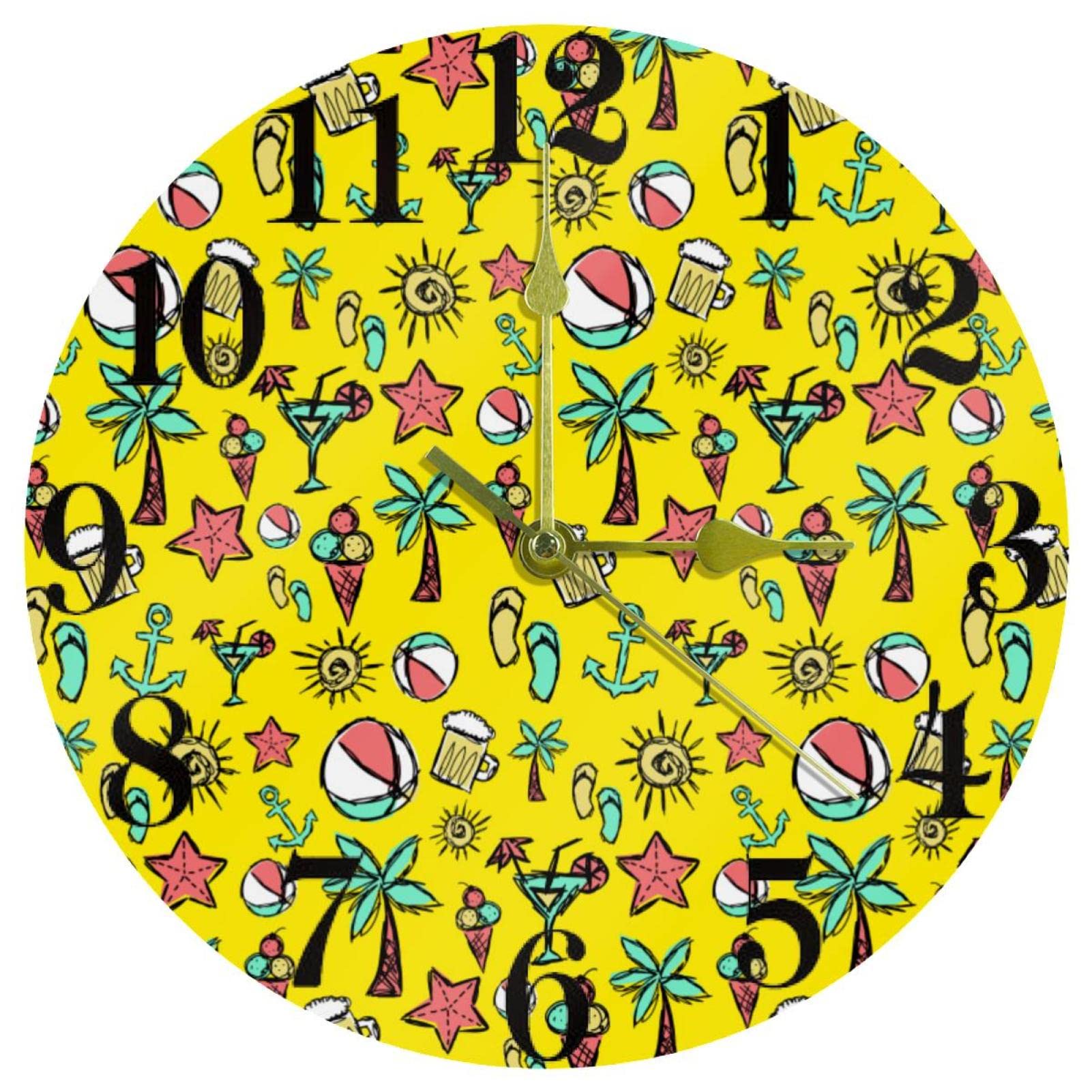 Horloge murale jaune pour égayer la cuisine et le salon avec style et clarté