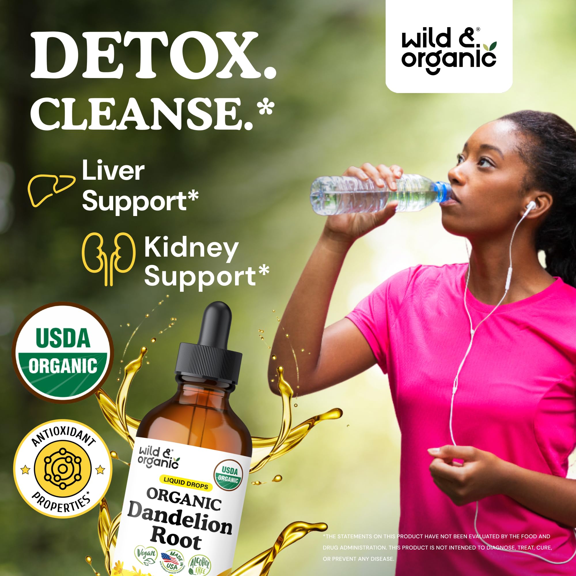 USDA Organic Dandelion Root Extract Drops - Liver Cleanse Detox - 4 oz — Amazon image 2