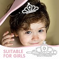 Vista 5 de MTLEE 2 pinzas para el pelo de tiara para perro, con diamantes de imitación de cristal transparente, pasadores para mascotas, pasadores para Plateado