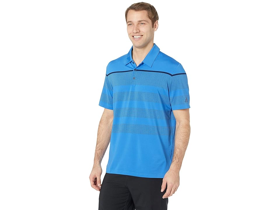 

adidas Golf Ultimate Engineered Stripe Polo (True Blue/Collegiate Navy) Men's Clothing