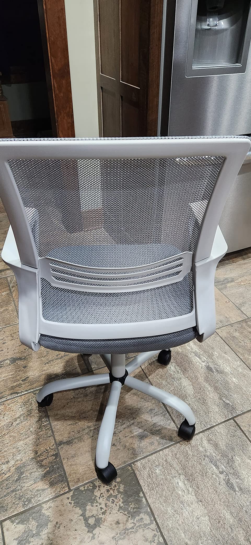 8/mo Finance Mesh Modern Office Desk Chair, Mid Back Lumbar Support Padded Seat and Armrest