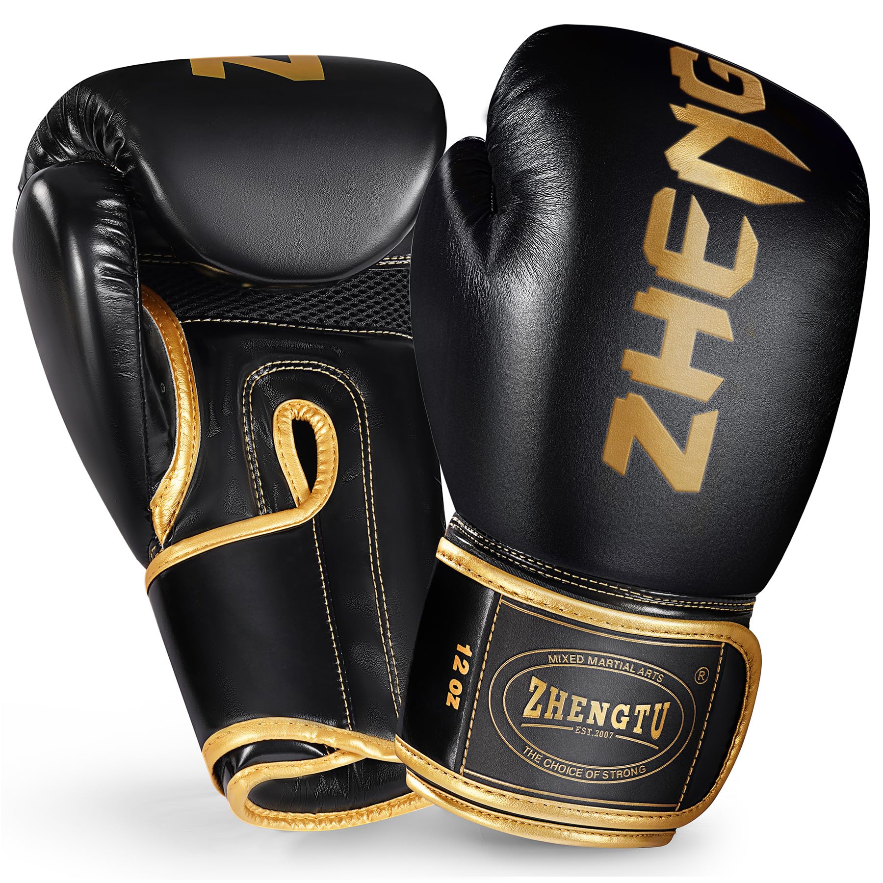 Boxing Gloves, RIZIN Active Function, CFFC Fly Class Champion, Recommended by the 5th Generation DEEP Fly Class Champion "Shinryu Makoto", Punching Gloves, Breathable, Kickboxing, Training Gloves Black & Gold 8 oz