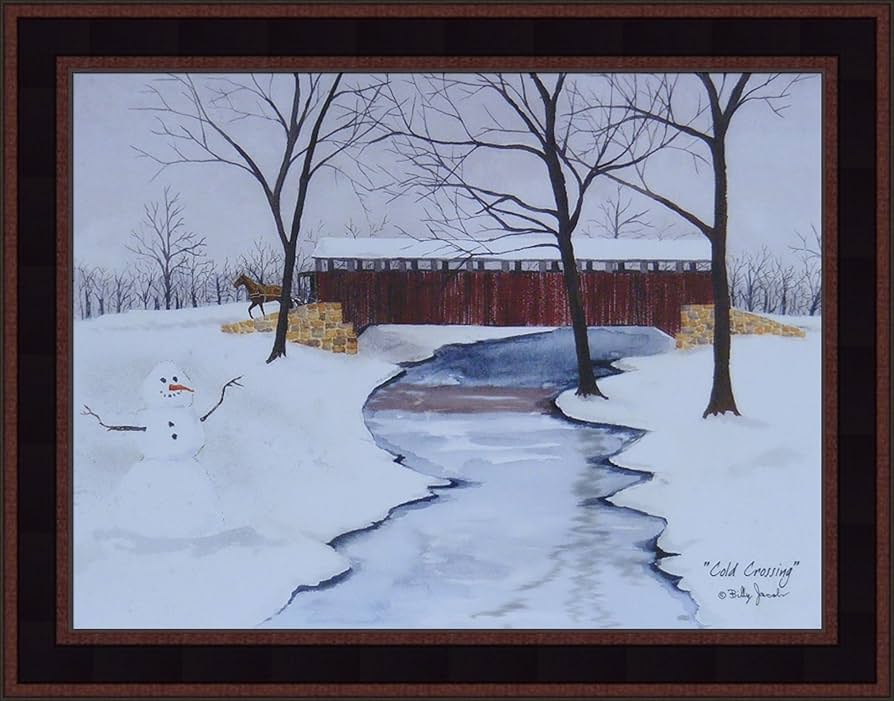 Amazon.com: Cold Crossing by Billy Jacobs 15x19 Country Winter