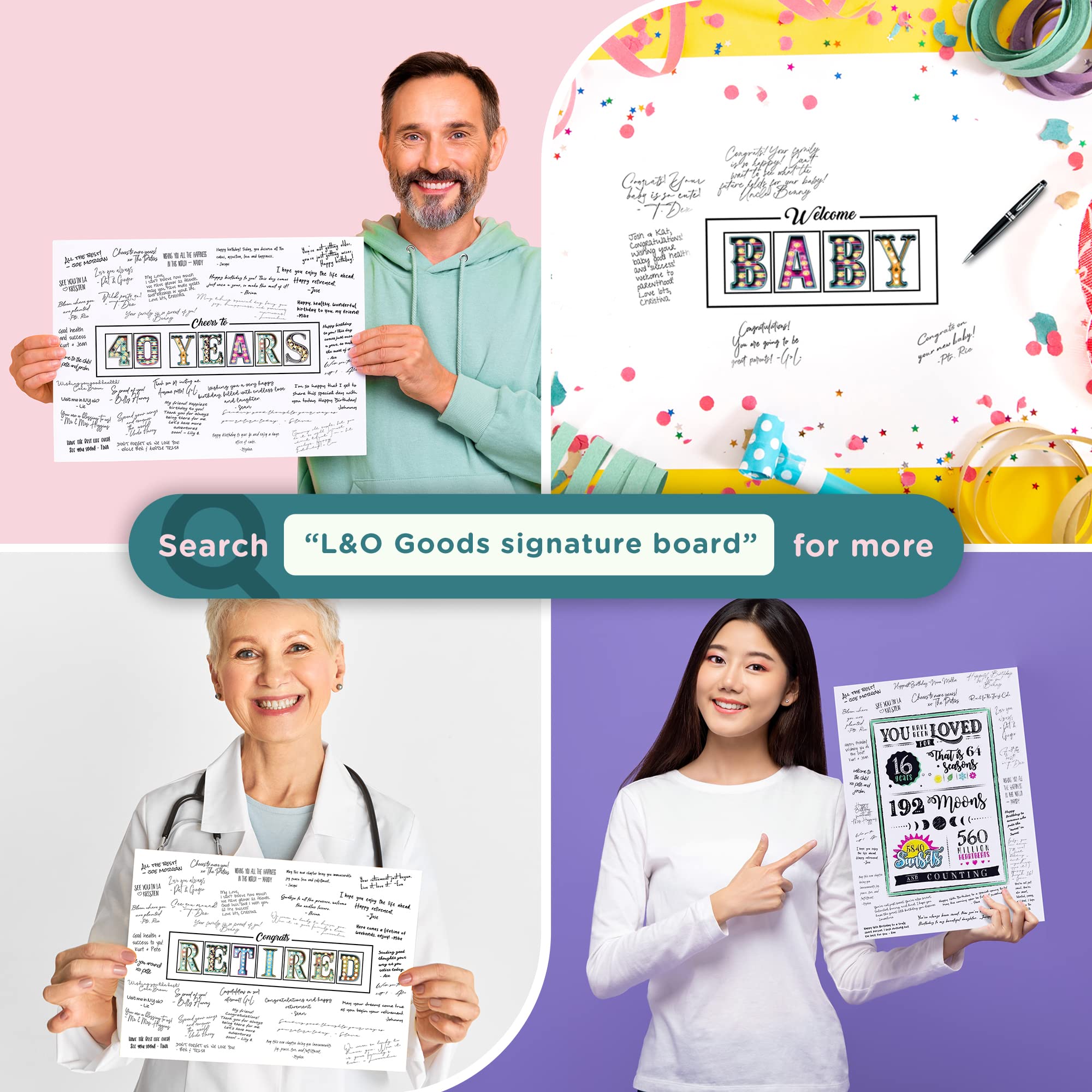 Amazon.com: L&O Goods Good Luck Signature Greeting Card | Large