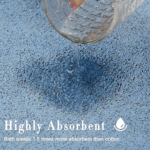 Vista 12 de SEISSO Toallas de baño, extra absorbentes y de secado rápido para baño, toalla de baño grande de fibra, súper suave, multiusos, para fitness, spa