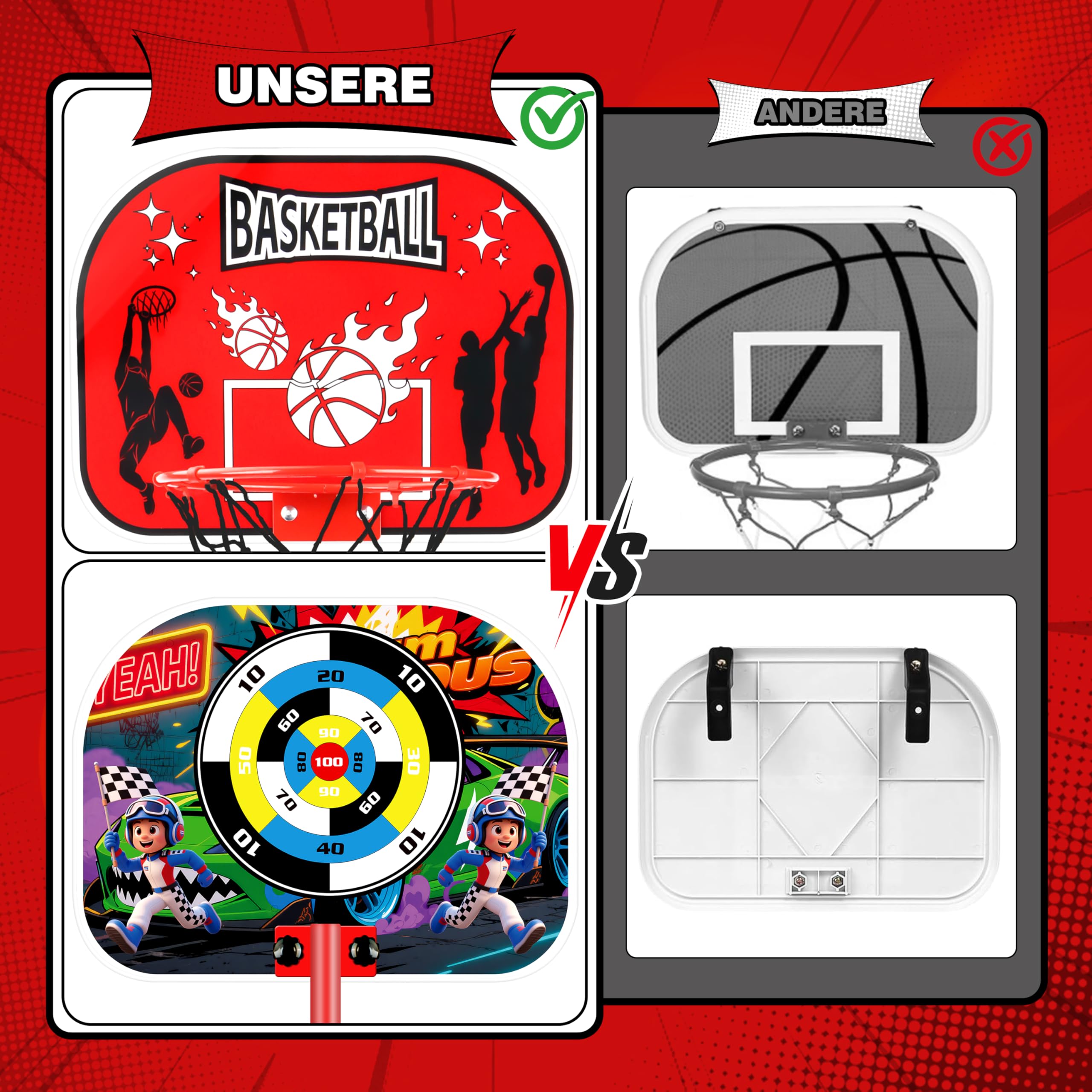 Aragallant Basketballkorb Kinder Indoor Outdoor