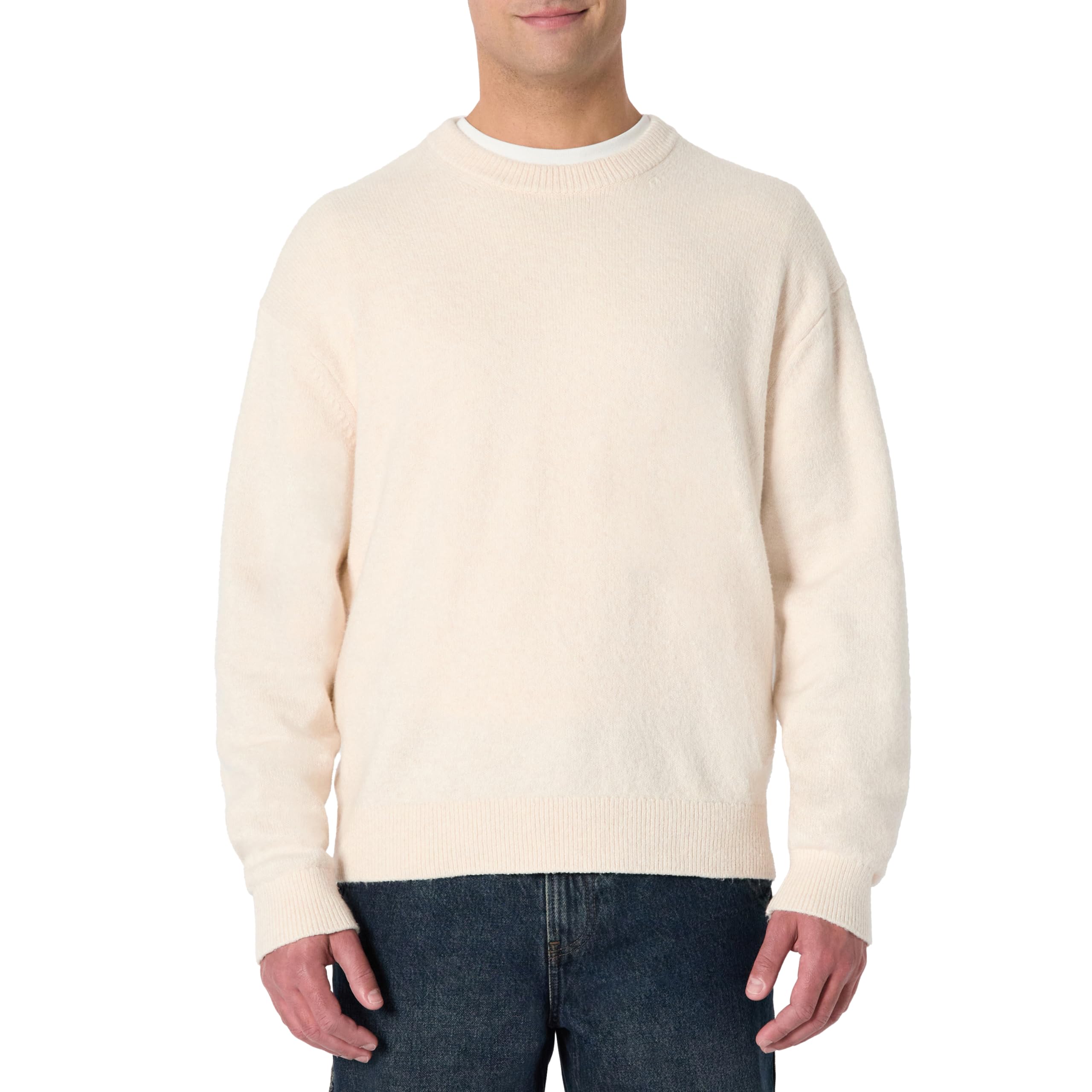 Amazon Essentials Herren Relaxed-Fit-Herrenpullover mit Rundhalsausschnitt und Mischstruktur