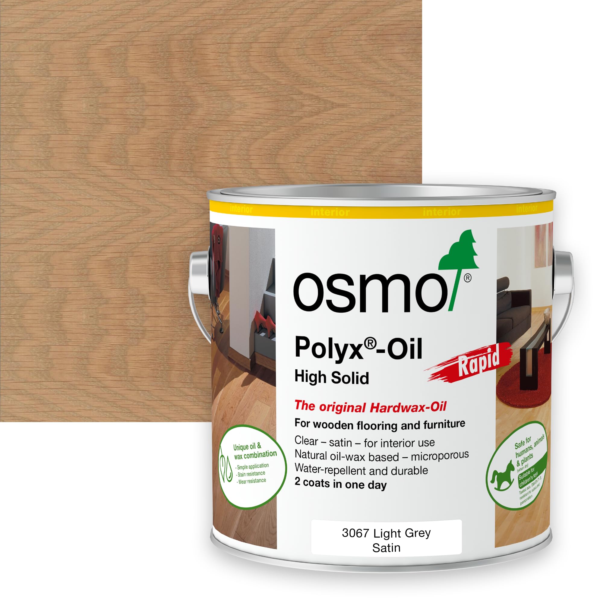 Osmo Original Polyx-Oil Rapid Tints Satin (3067 Light Grey, 2.5l)