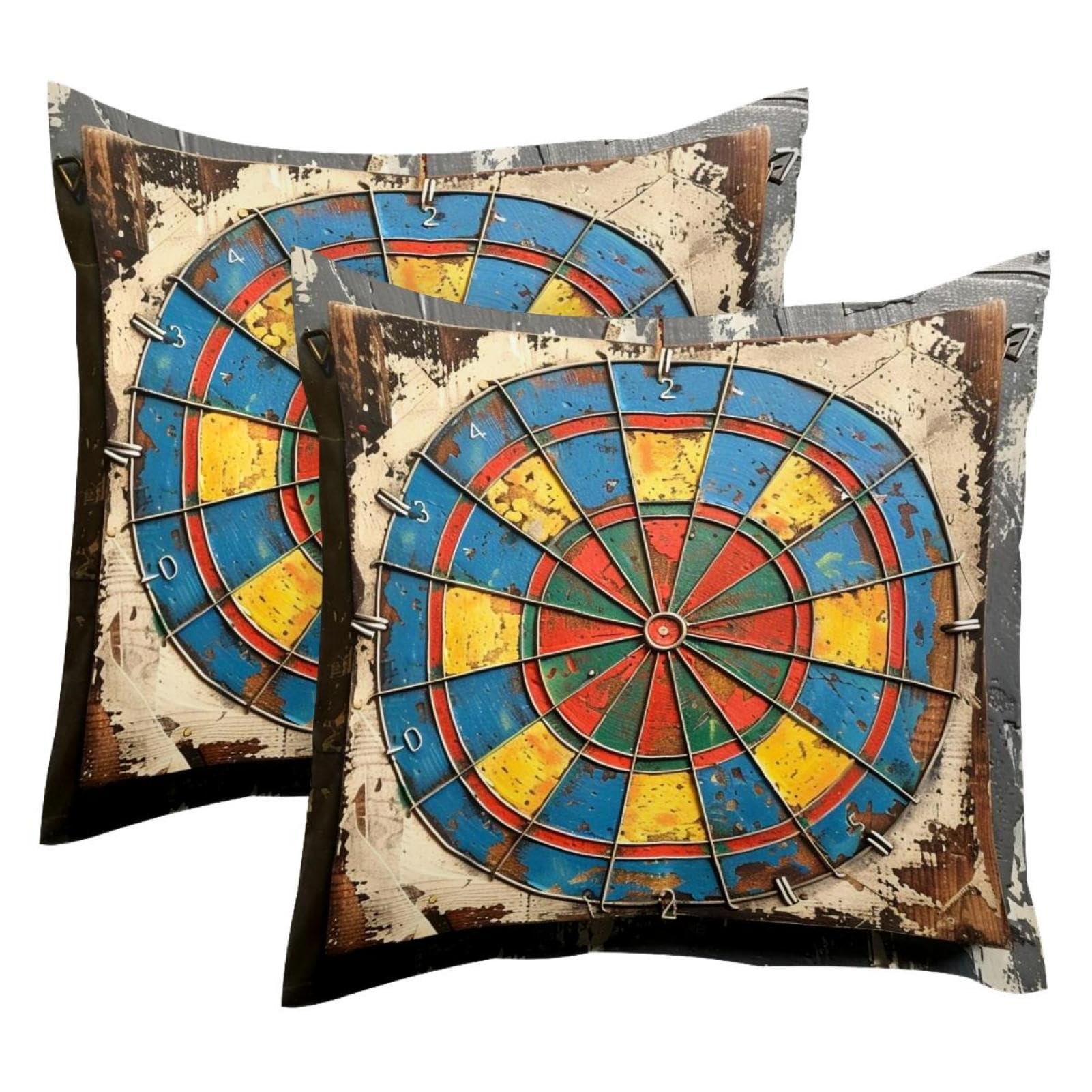 Housses de coussin fléchettes double face velours doux 50x50