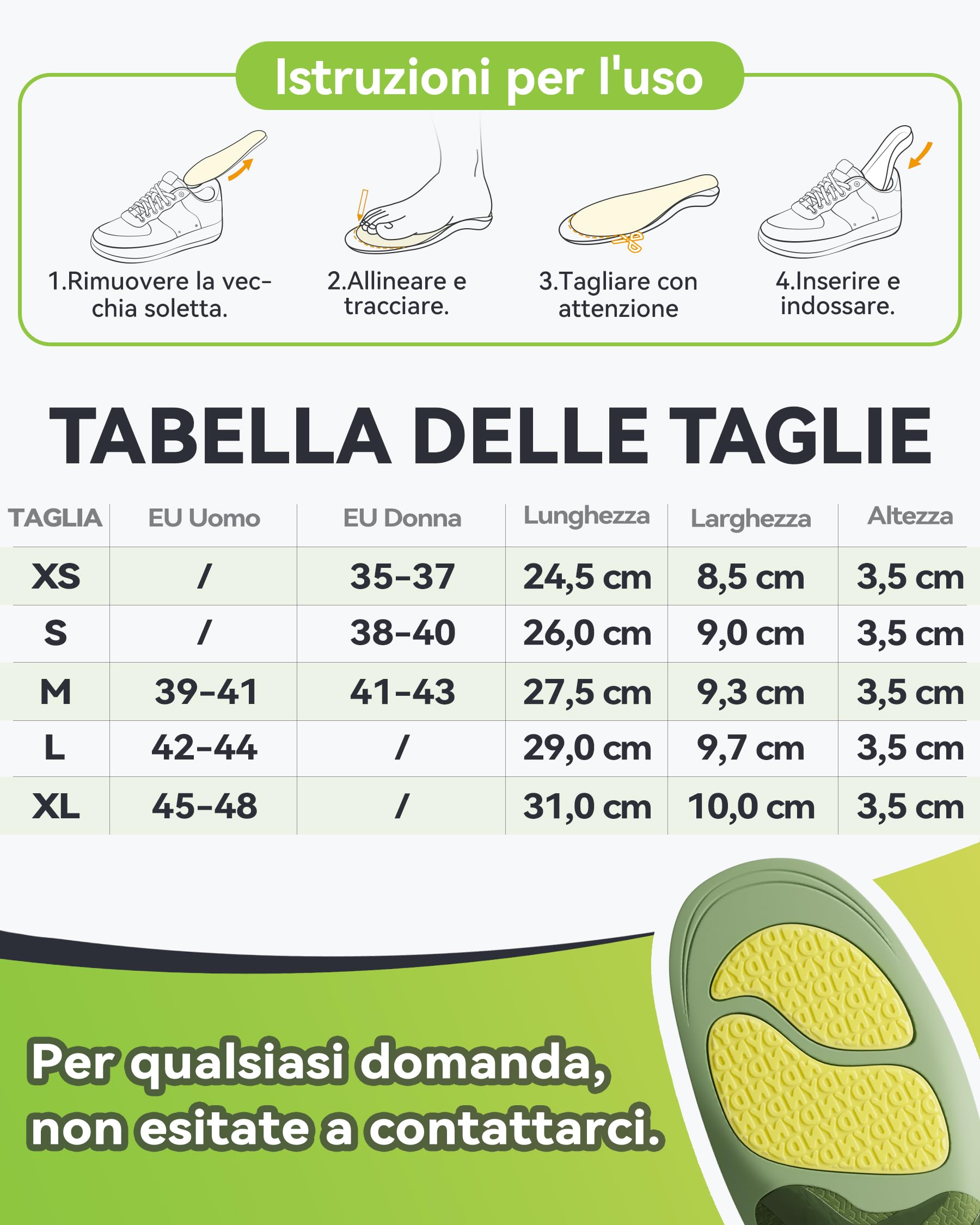 DynWalker Solette Ortopediche – Doppia Ammortizzazione GEL con Struttura di Supporto Stabile in TPU – per Piede Piatto, Arco Alto e Fascite Plantare，per Uomo e Donna，L