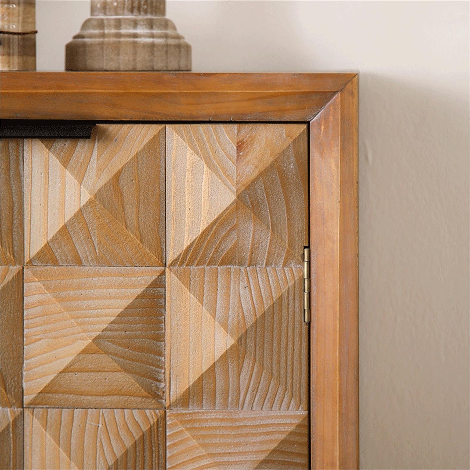 Couloir Armoire à chaussures en pin vieilli de style vintage(Petit)