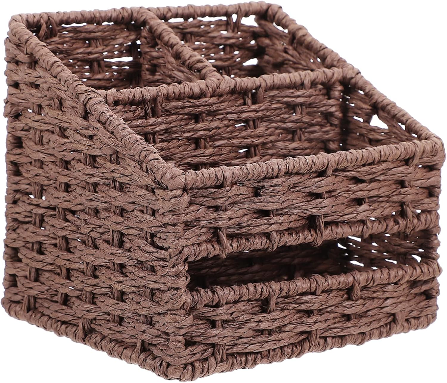 Zerodeko 1pc Straw Storage Box Desktop Storage Shelf Basket