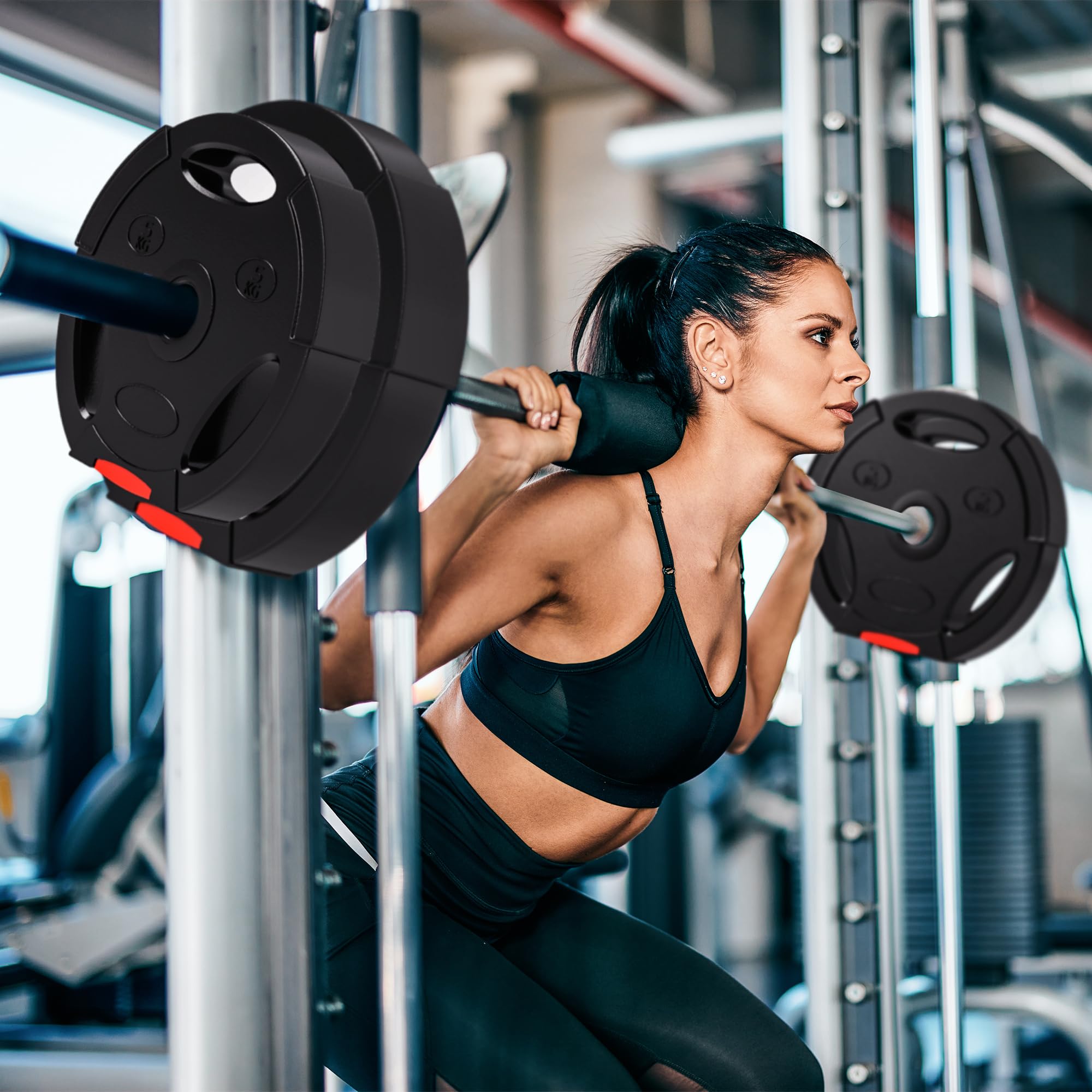 SPORTNOW Juego de Discos Pesas de 4 Piezas Discos de Pesas Total 15 kg a 30 kg 2x5 kg 2x2,5 kg/2x7,5 kg 2x5 kg/2x10 kg 2x5 kg con Orificios de 25 mm para Mancuernas Barras Entrenamiento Casa Gimnasio