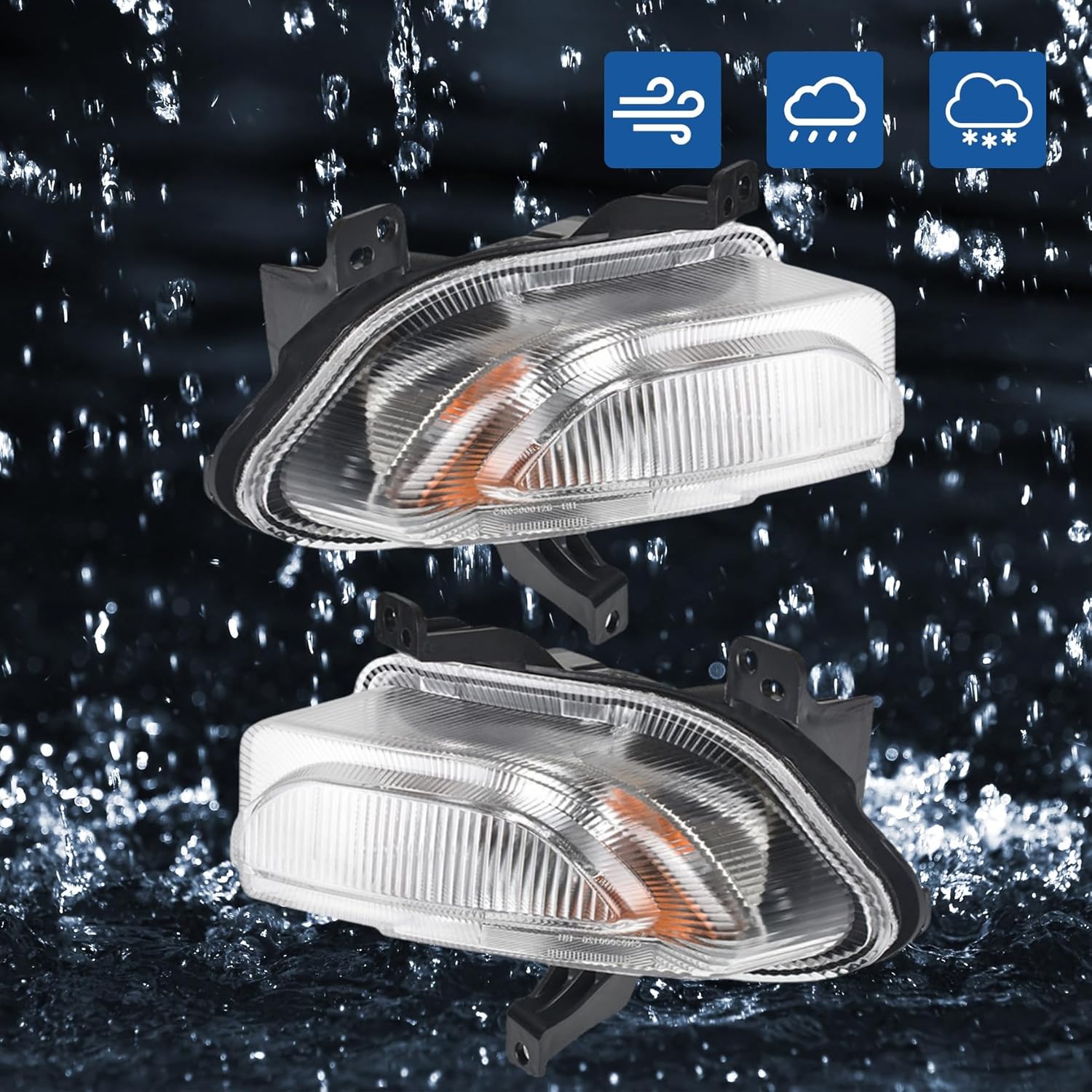 WFLNHB 1 Pair Left & Right Side Turn Signal Parking Lights Replacement for 2015 2016 2017 2018 Front Turn Signal Lamps Marker Lamp Lights 68256432AA CH2531105