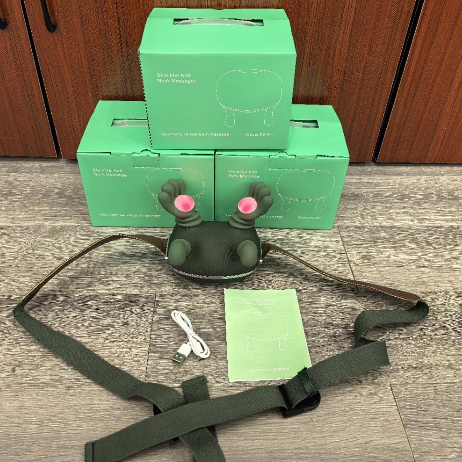 Masajeador De Cuello Con 2 Modos De Calor 3 Velocidades 2000 MAh Masajeador Recargable Para Cuello Y Espalda De Tejido Profundo 3D KneadingMassager Mano Humana Simulada Para Hogar Oficina Viajes