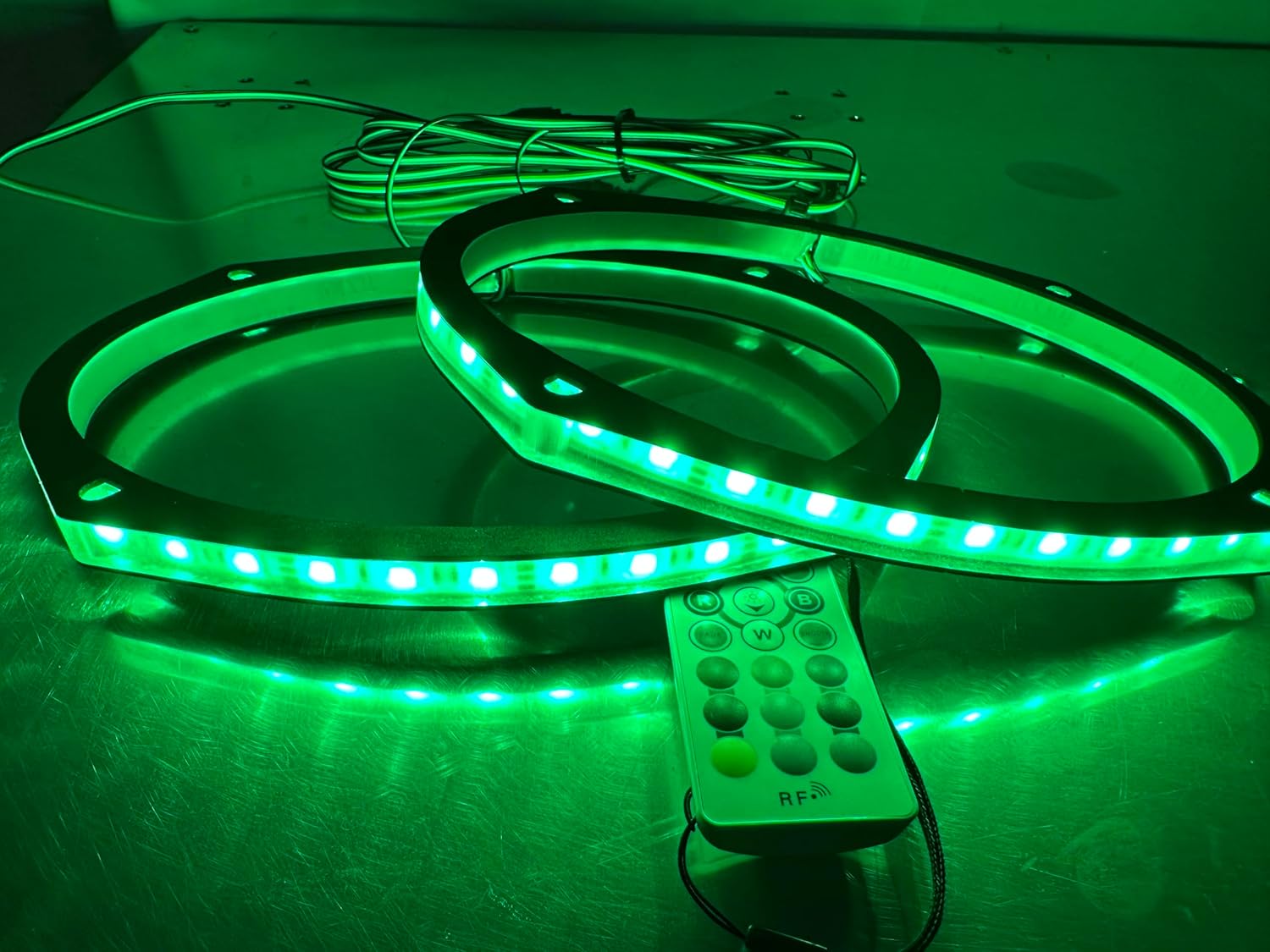 Sando Tech 2PCS 6×9'' RGB LED Speaker Lights Car Speaker Rings Spacer Ring Light Kit Car Coaxial Lights Multiple Fit for Cat Truck Boat Powersport Bluetooth/Remote Ctrl