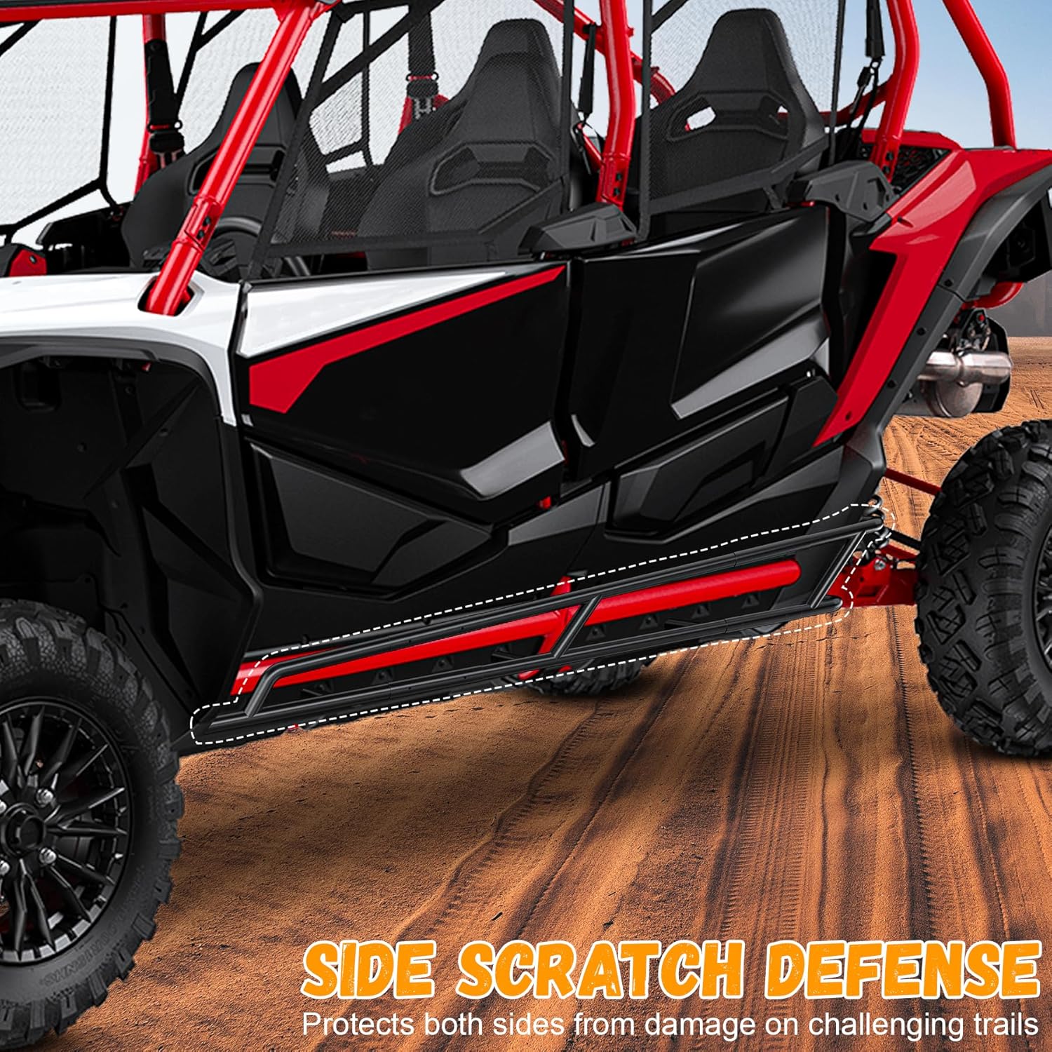 Nerf Bars Rock Sliders Accessories for Honda Talon 1000X-4 1000R-4 1000XS-4 1000RS-4 (2020-2025), Heavy Duty UTV Off-Road Side Steps Tree Kickers 4-Seat Bumper Protector