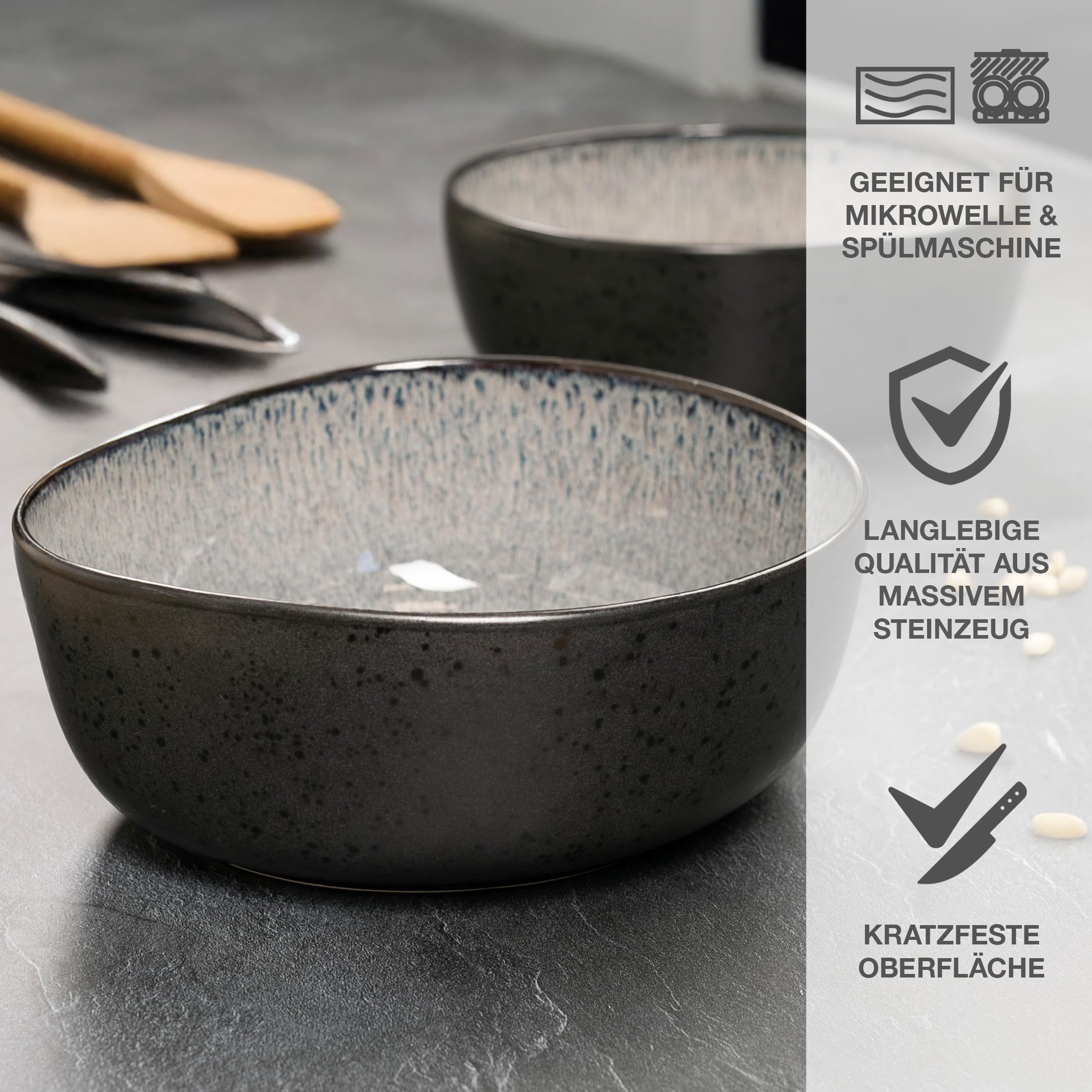 Moritz & Moritz ORGANIC Lot de 6 tasses à café, bleues, en grès robuste