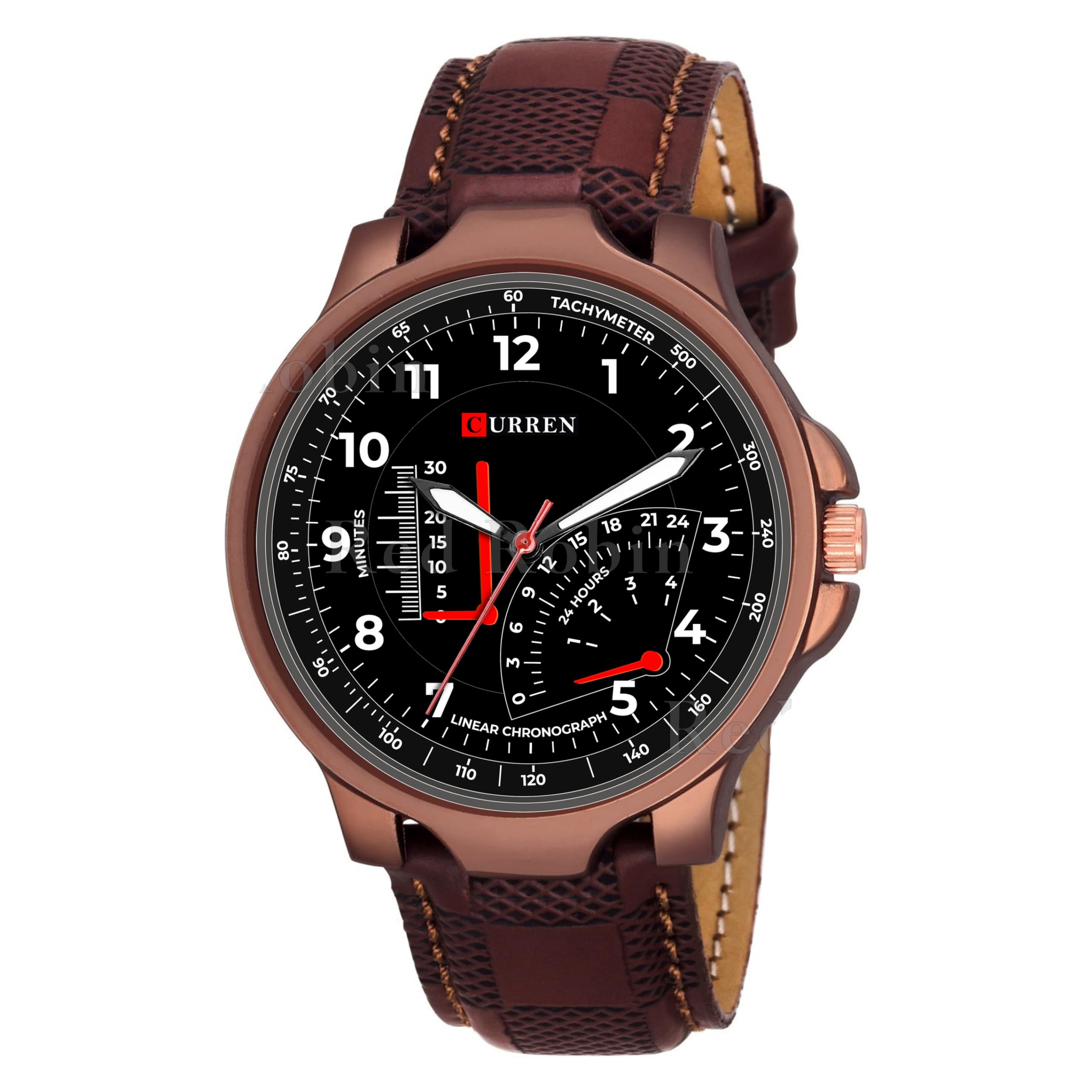 Gadgets World Analog Curren Design Black Dial Stylish Brown Leather Strap Wrist Watch for Men and Boys, Pack of 1 - CURREN-B-3K-BRW-CHL (B0CV7KZH4H) Amazon Price History, Amazon Price Tracker