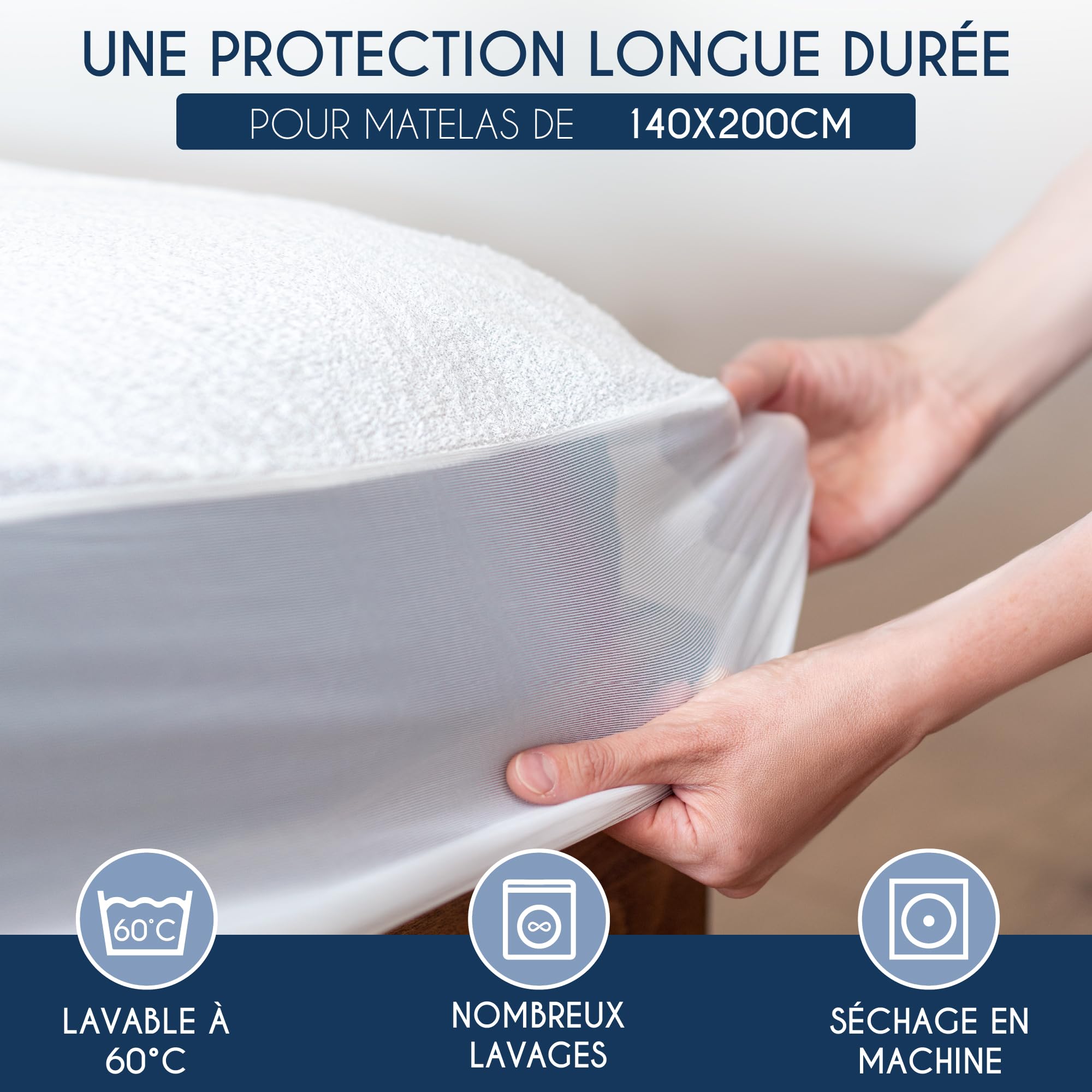Dreamzie Protege Matelas 140x200 cm Imperméable - Alese Douce, Hypoallergénique, Respirante - Certifiée Oeko-Tex