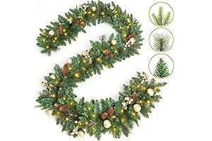 KING BIRD 9 FT Prelit Christmas Garland with Lights Battery Operated