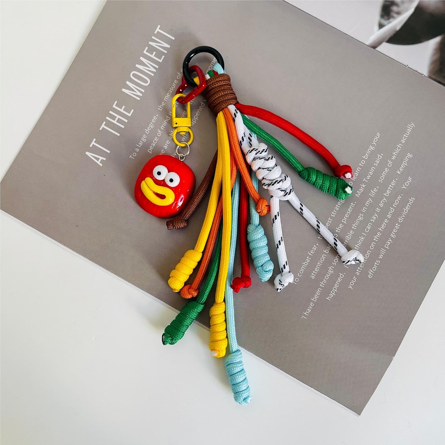 QTMY Cute Funny Rope Braided Keychain Bag Charms for Handbag Purse Backpack Accessories for Bogg Bag,772Red - Image 2