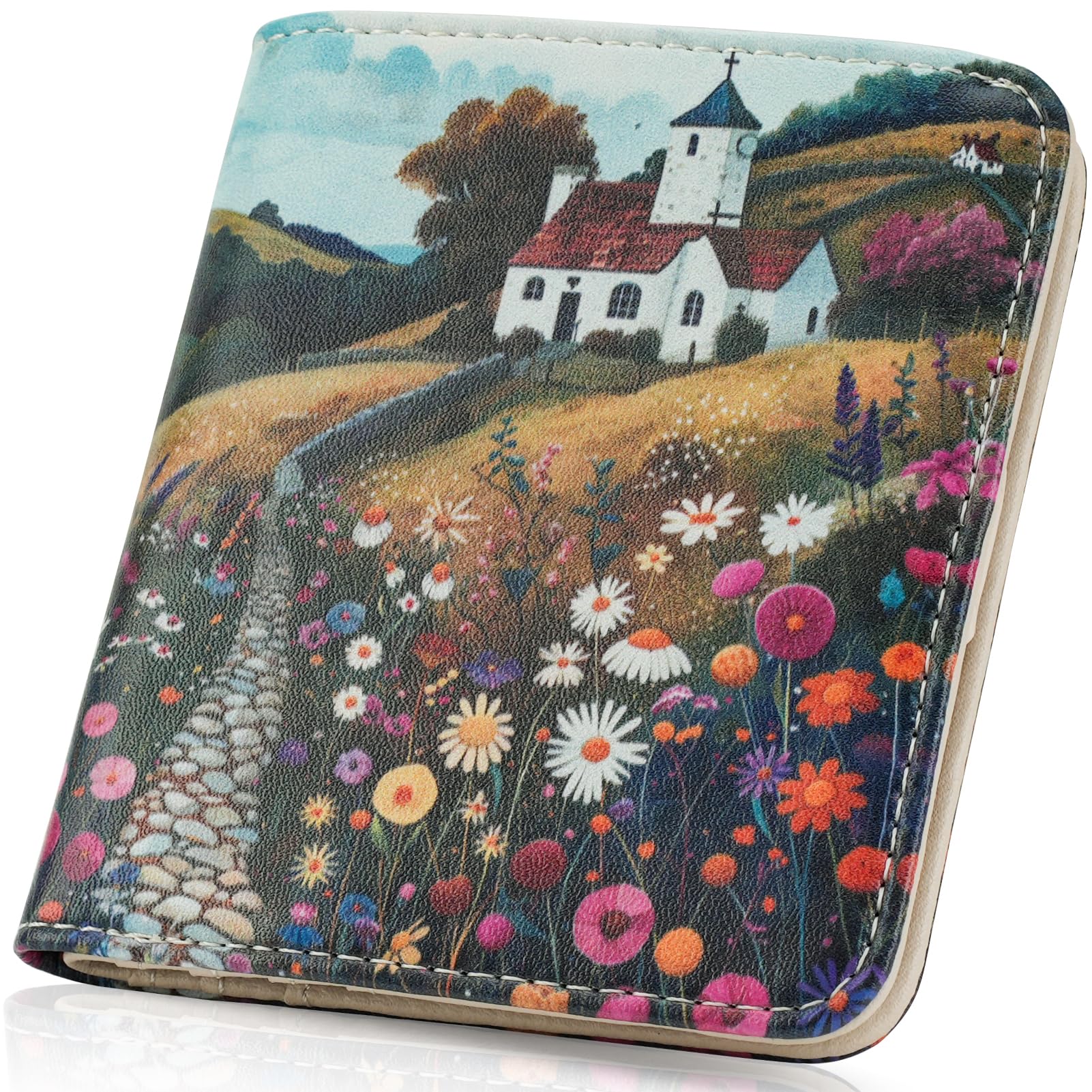 MEITRUE Slim Small Wallet for Women RFID Womens Wallet Leather ID Credit Card Holder whit Zipper Coin Pocket Bifold Compact Wallet