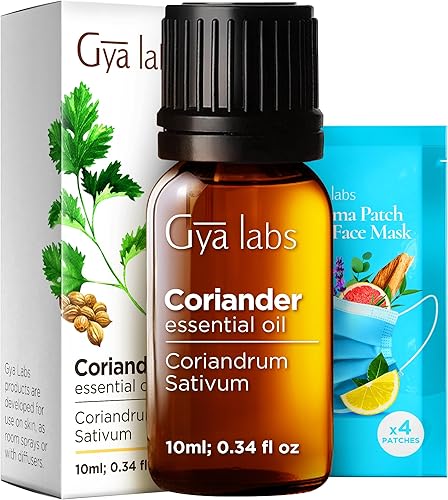 Gya Labs Aceite esencial de cilantro, 0.34 onzas líquidas, para cabello, piel, difusor, aromaterapia y aroma de fabricación de velas