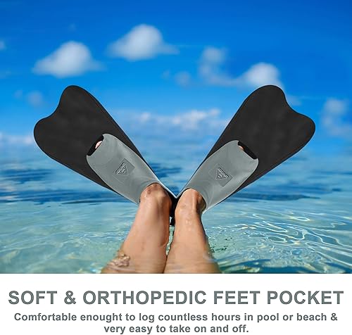 Miniatura 6 de Water Gear Aletas de entrenamiento Blade Swim - Fácil de usar y cómodas - Ideal para entrenamientos acuáticos - para hombres y mujeres - Gris