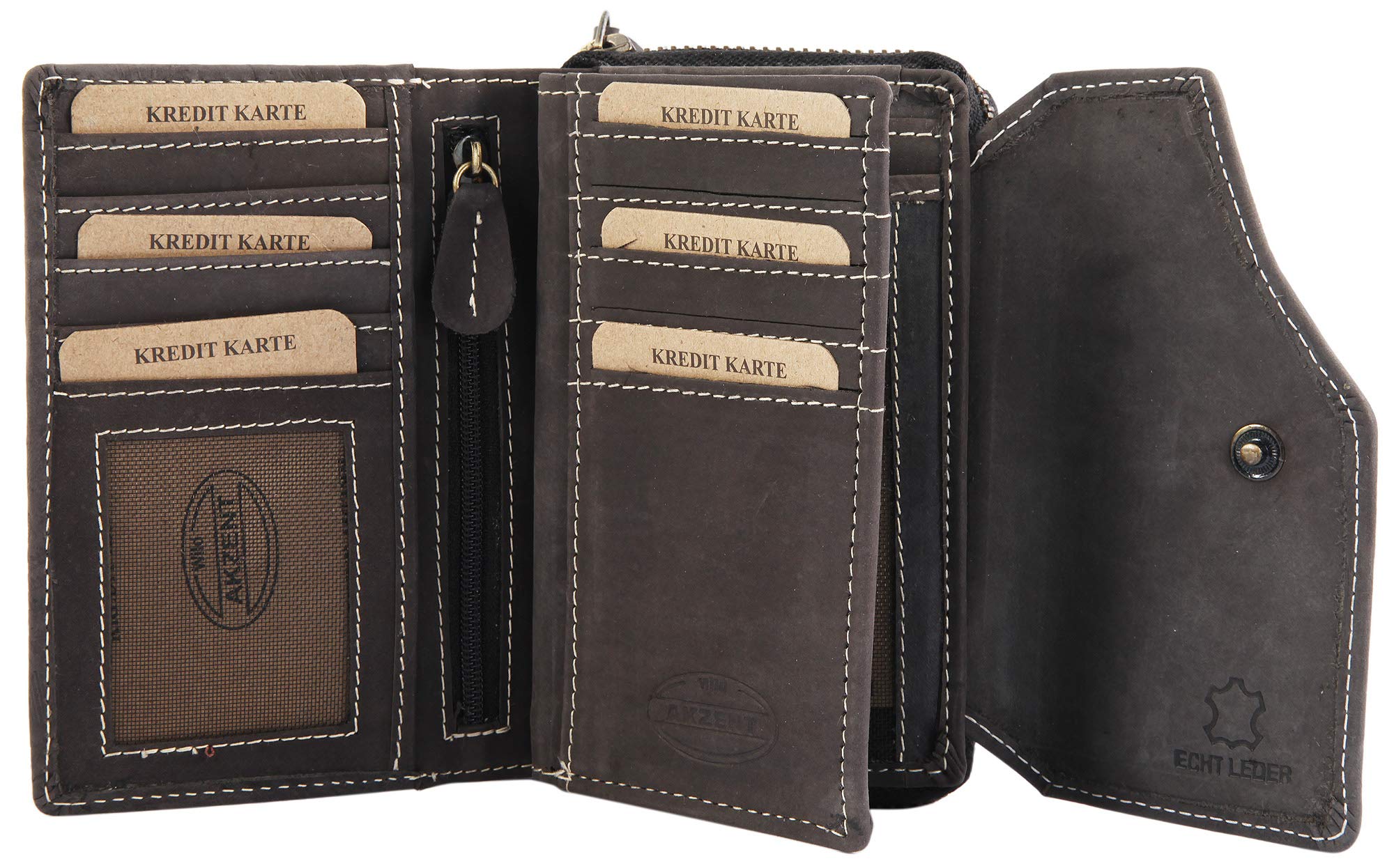 Akzent - Billetera, Monedero, Cartera de Mujer, Gris