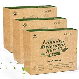 Poesie Laundry Detergent Sheets 3 Pack 480 Sheets 240 Loads Laundry Detergent for Travel Home Save Space Portable Laundry Strips Hypoallergenic Concentrated Soap Washing HE Fresh Scent