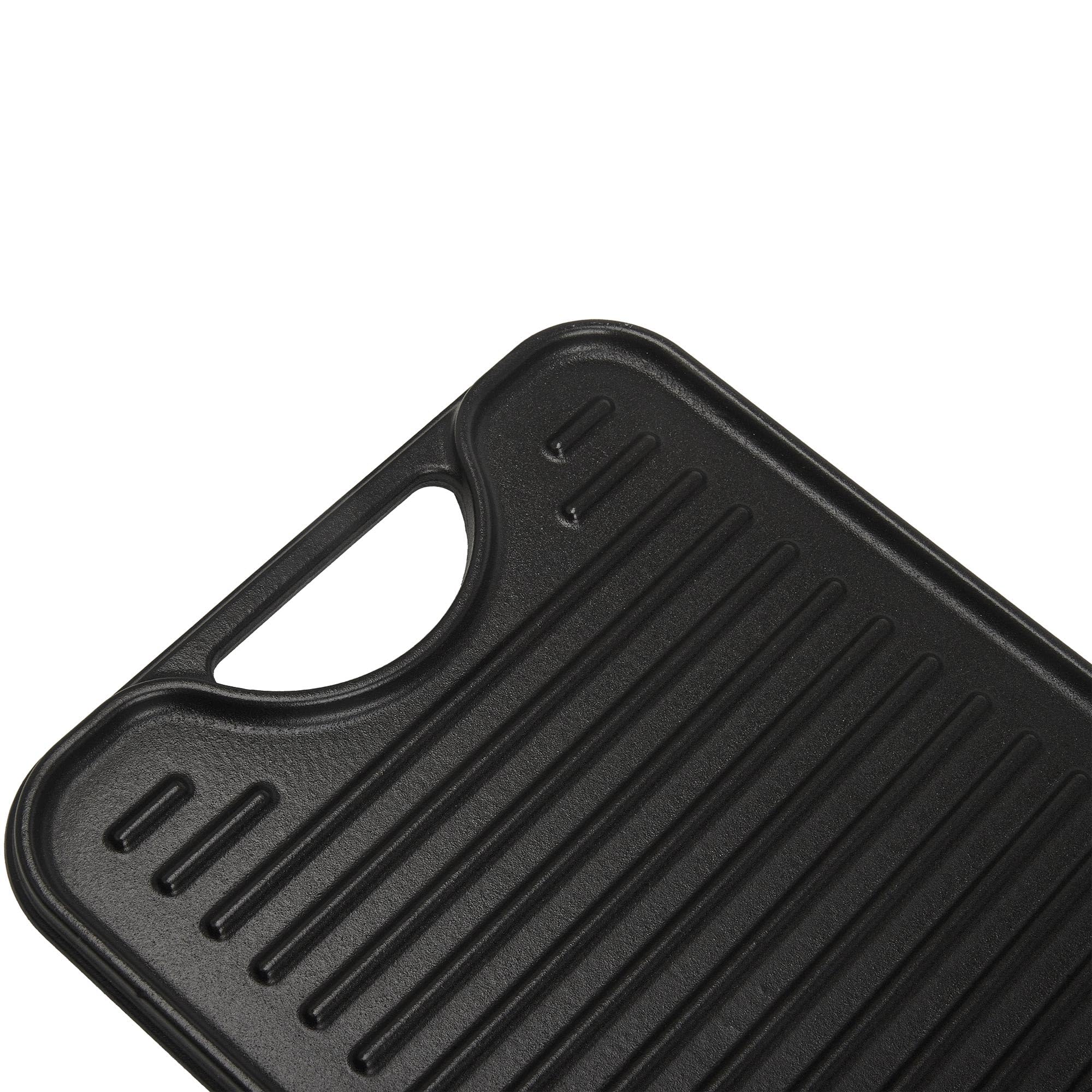 VICTORIA Bistecchiera Ghisa Smaltata, Piastra per Grigliare Reversibile 47 X 25 cm per Fuoco, Barbecue, Forno, Vetroceramica, Gas, Priva di Sostanze Tossiche e senza PTFE