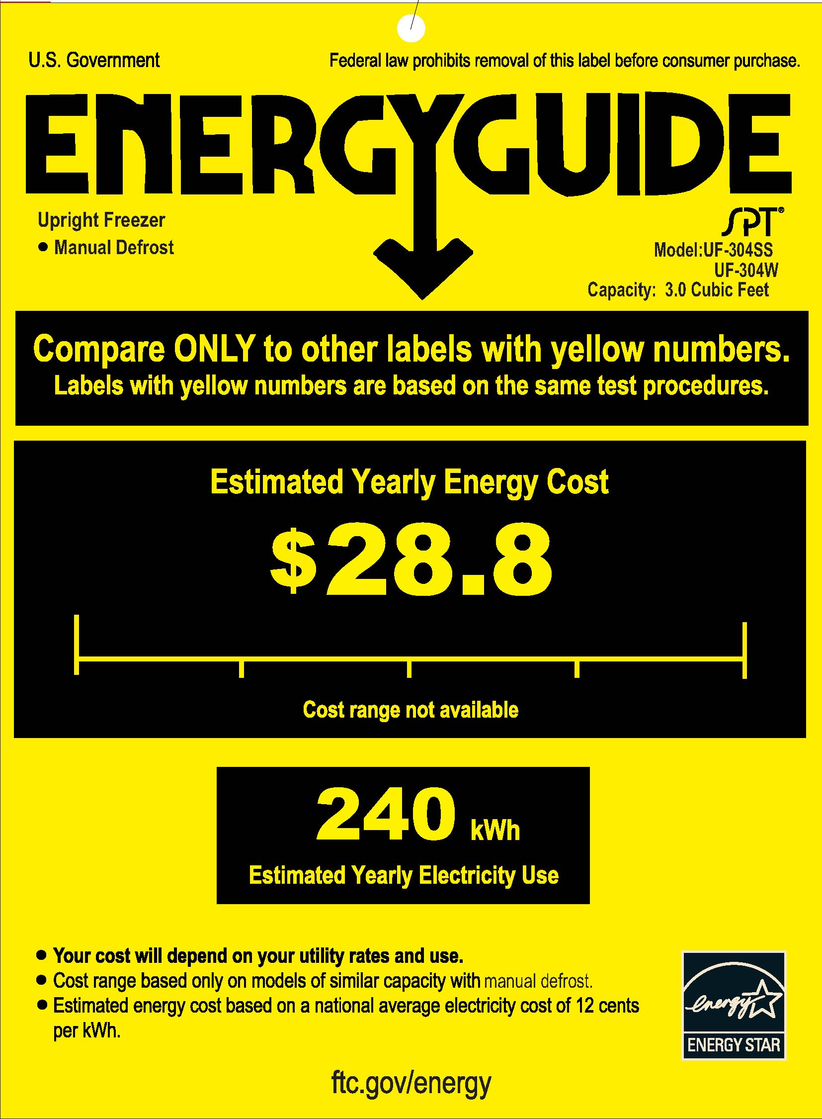 Casafoyer 3.0 Cu.Ft. Upright Freezer With Energy Star - Stainless Steel - (Pack Of 2) on Fridge.com - View 2