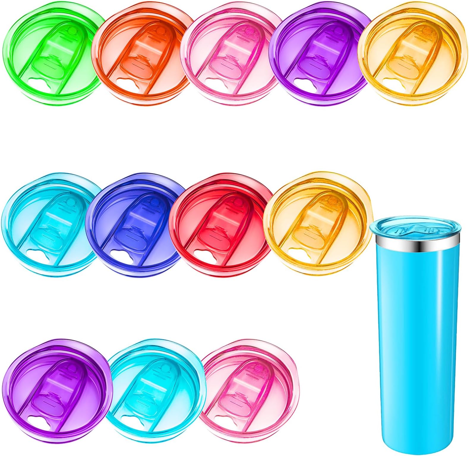 Qiyaz 20 oz Skinny Tumbler Lid Tumbler Replacement Lids Plastic Cup Covers Travel