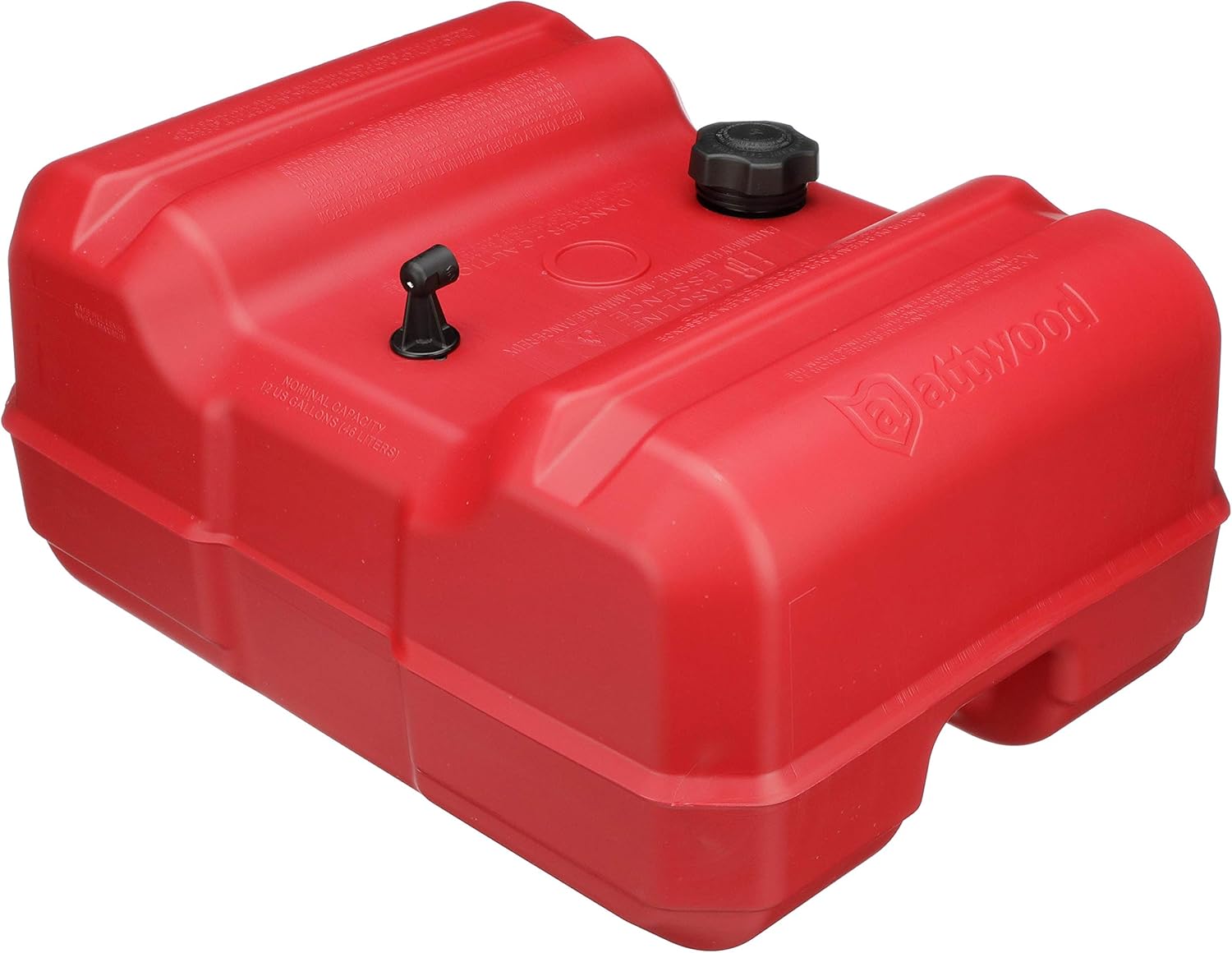 Attwood 8812LLP2 12-Gallon Fuel Tank, EPA-Compliant, Low-Profile, No Gauge, 24 Inches Long x 18 Inches Wide x 11.61 Inches High