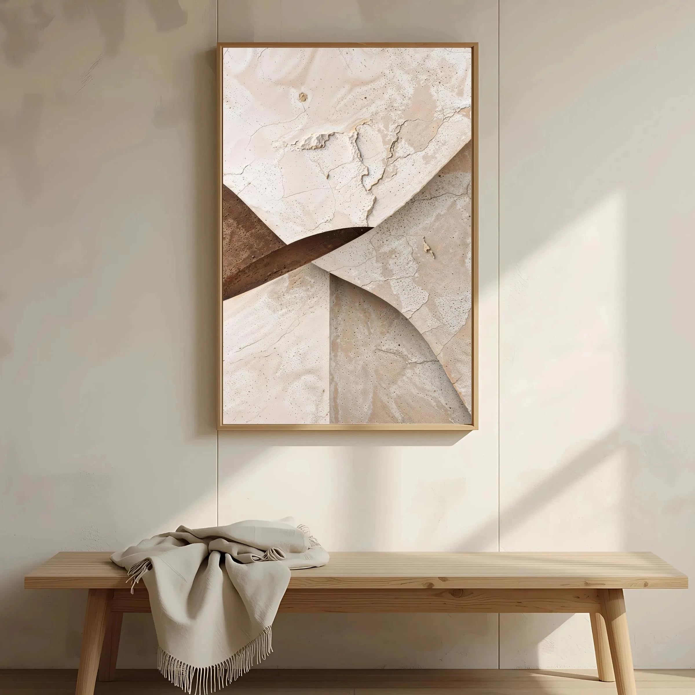 LTjiajuypd Abstract Wall Art Canvas Poster,Wabi-Sabi Minimalist Neutral Beige Modern Home Living Room(70x100cm)