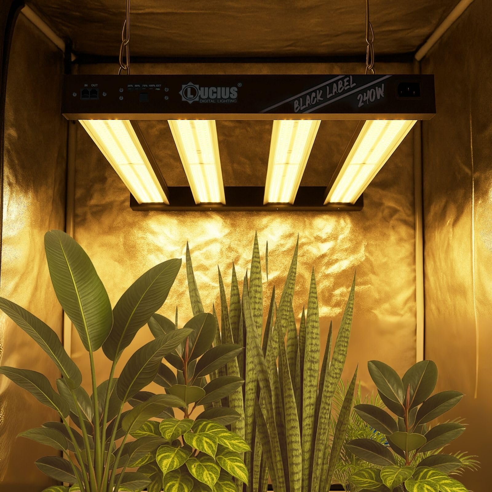 LED 240W - Iluminación Espectro Completo para Cultivar Plantas en Interior - 2.9 µmol/J, Regulable - Panel LED Profesional para Crecimiento y Floración