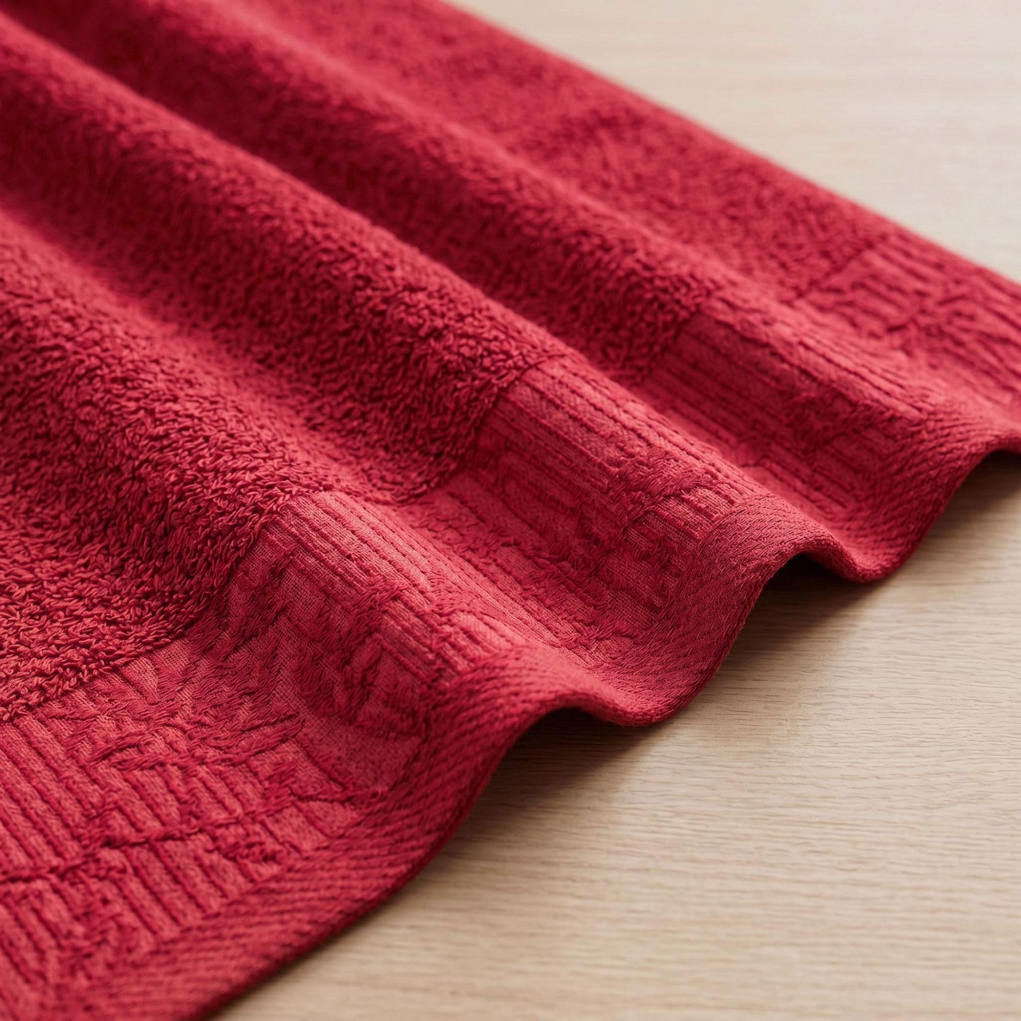 Superior 8-teiliges Baumwoll-Handtuch-Set, Florale Jacquard-Dobby-Bordüre, schnell trocknend, dekoratives Badezimmer, Dusche, Badewanne, inklusive 2 Körper, 2 Hand, 4 Gesichtshandtücher/Waschlappen,